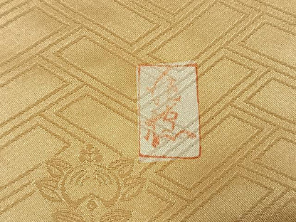 平和屋着物●十日町老舗ブランド　吉澤友禅　吾妻徳穂　振袖　駒刺繍　草花文　金彩　正絹　逸品　AABK7828fy