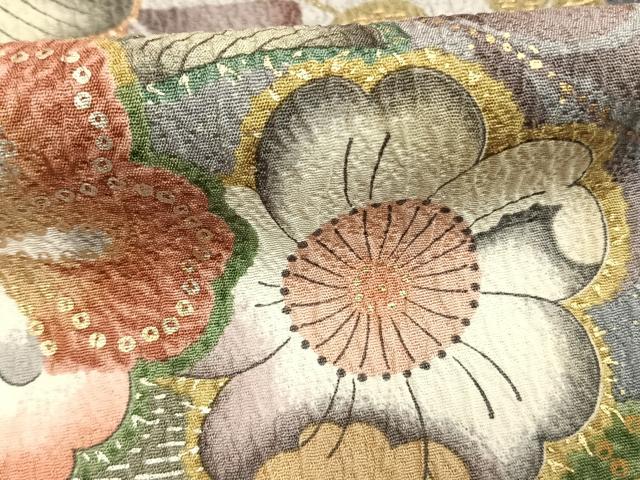 平和屋着物●豪華振袖　辻が花　舞蝶文　暈し染め　金彩　正絹　逸品　AABK7830fy