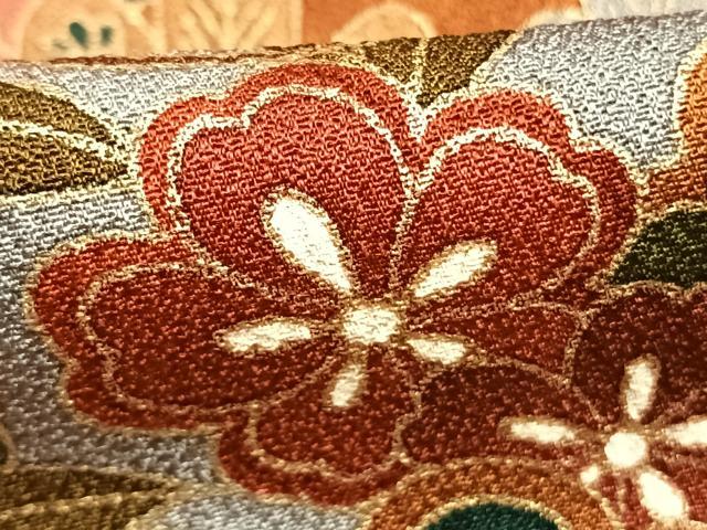 平和屋着物●訪問着　雪輪花文　暈し染め　金彩　正絹　逸品　AABK7832fy
