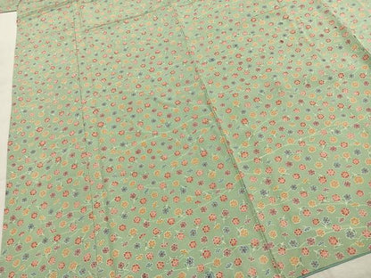 平和屋着物●上質な小紋　草花文　ロング丈　正絹　逸品　未使用　AABK7834fy