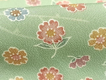 平和屋着物●上質な小紋　草花文　ロング丈　正絹　逸品　未使用　AABK7834fy