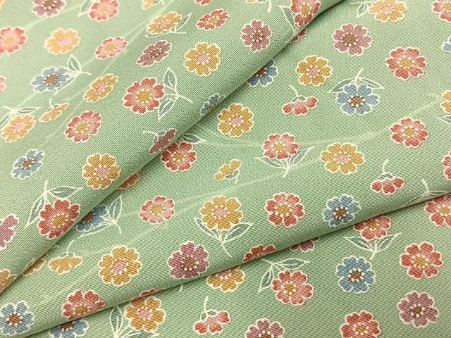 平和屋着物●上質な小紋　草花文　ロング丈　正絹　逸品　未使用　AABK7834fy