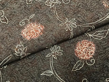 平和屋着物●上質な小紋　花唐草文　墨流し文様　正絹　逸品　未使用　AABK7835fy