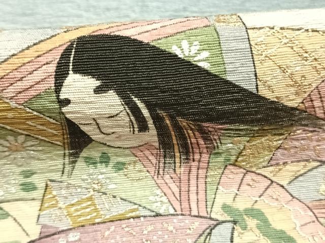 平和屋着物●友禅師・京の名工・伝統工芸士・樽本伊勢蔵　訪問着　人物文　暈し染め　金銀彩　正絹　逸品　AABK7838fy