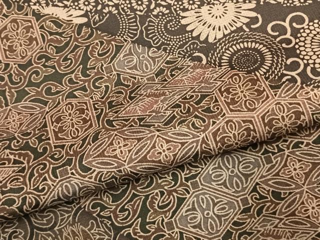 平和屋着物●本場大島紬　訪問着　斜縞花唐草文　正絹　逸品　AABK7839fy