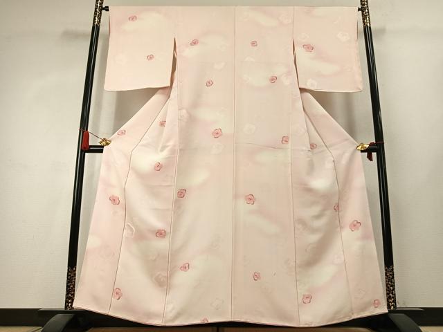 平和屋着物●上質な小紋　舞花文　暈し染め　正絹　逸品　AABK7841fy