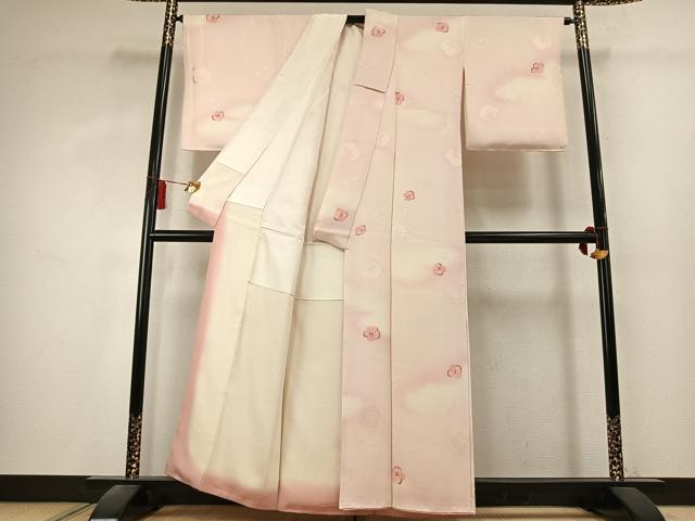 平和屋着物●上質な小紋　舞花文　暈し染め　正絹　逸品　AABK7841fy