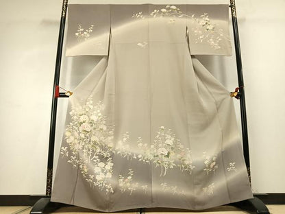 平和屋着物●訪問着　友禅　作家物　草花文　暈し染め　正絹　逸品　AABK7842fy