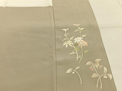 平和屋着物●訪問着　友禅　作家物　草花文　暈し染め　正絹　逸品　AABK7842fy