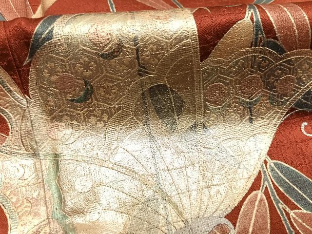 平和屋着物●豪華振袖　舞蝶文　暈し染め　金銀彩　正絹　逸品　AABK7850fy