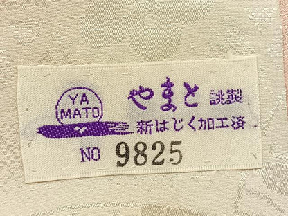 平和屋着物●振袖用長襦袢　無双仕立て　扇面花地紋　暈し染め　やまと誂製　正絹　逸品　AABK7851fy