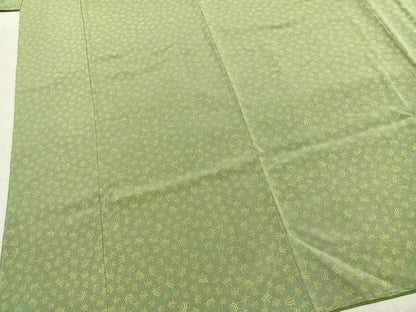 平和屋着物●上質な小紋　萬葉染　糸巻文　浜ちりめん　反端付き　正絹　逸品　未使用　AABK7852fy