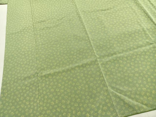 平和屋着物●上質な小紋　萬葉染　糸巻文　浜ちりめん　反端付き　正絹　逸品　未使用　AABK7852fy