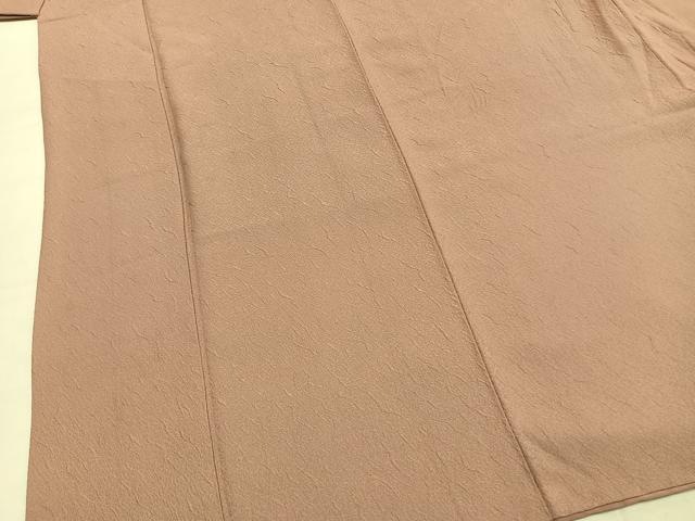 平和屋着物●上質な色無地　霞地紋　赤白橡色　正絹　逸品　AABK7855fy
