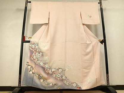 平和屋着物●訪問着　辻が花　暈し染め　金銀彩　正絹　逸品　AABK7858fy