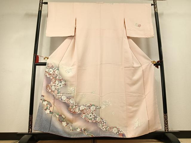 平和屋着物●訪問着　辻が花　暈し染め　金銀彩　正絹　逸品　AABK7858fy