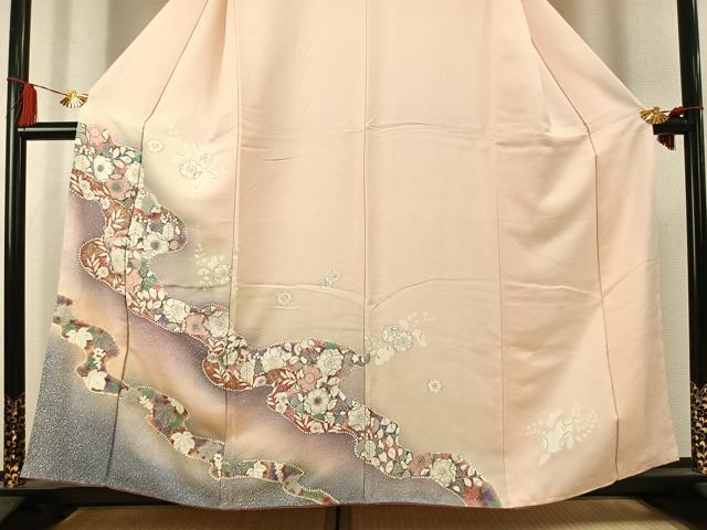 平和屋着物●訪問着　辻が花　暈し染め　金銀彩　正絹　逸品　AABK7858fy