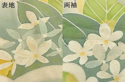 平和屋着物●訪問着　草花樹林文　暈し染め　正絹　逸品　AABK7862fy