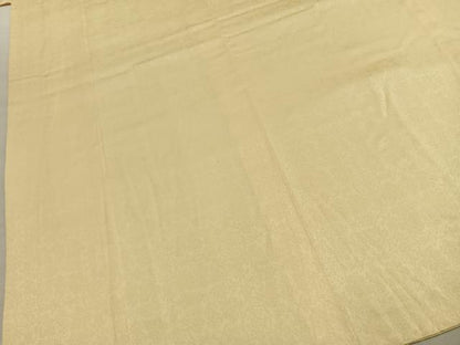 平和屋着物●上質な色無地　草花地紋　鳥の子色　鈴乃屋扱い　正絹　逸品　AABK7863fy