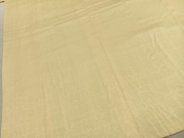 平和屋着物●上質な色無地　草花地紋　鳥の子色　鈴乃屋扱い　正絹　逸品　AABK7863fy