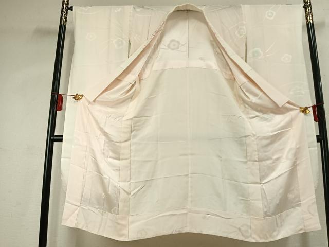 平和屋着物●振袖用長襦袢　無双仕立て　舞桜地紋　暈し染め　半衿刺繍　正絹　逸品　AABK7867fy