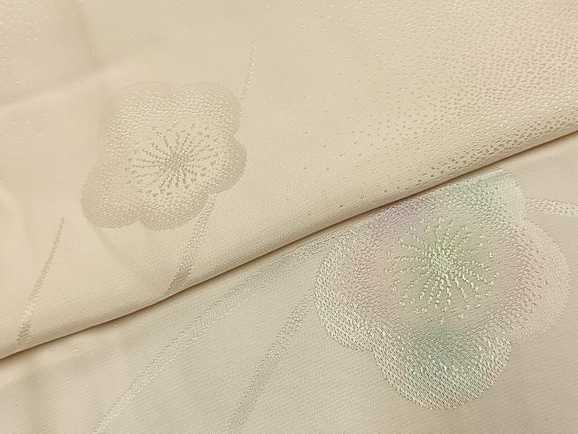 平和屋着物●振袖用長襦袢　無双仕立て　舞桜地紋　暈し染め　半衿刺繍　正絹　逸品　AABK7867fy