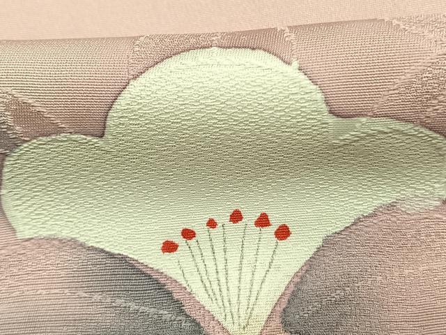 平和屋着物●上質な小紋　地紋起こし　手描き　草花文　正絹　逸品　AABK7869fy