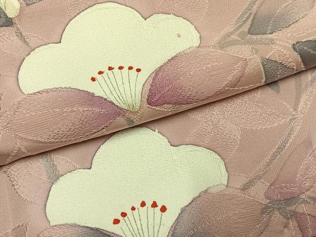 平和屋着物●上質な小紋　地紋起こし　手描き　草花文　正絹　逸品　AABK7869fy