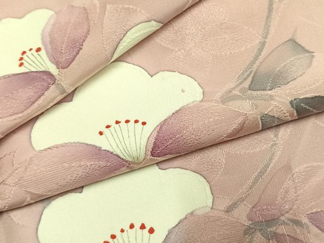 平和屋着物●上質な小紋　地紋起こし　手描き　草花文　正絹　逸品　AABK7869fy