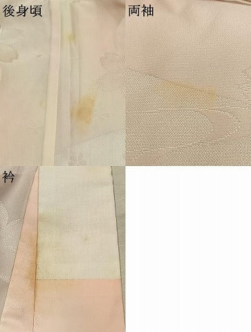 平和屋着物●振袖用長襦袢　無双仕立て　舞桜地紋　暈し染め　正絹　逸品　AABK7871fy