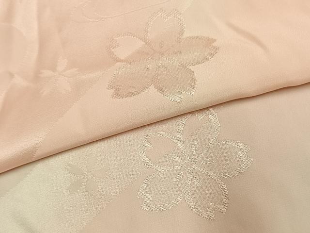 平和屋着物●振袖用長襦袢　無双仕立て　舞桜地紋　暈し染め　正絹　逸品　AABK7871fy