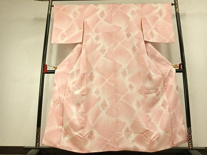 平和屋着物●上質な小紋　地紋起こし　吉祥花文　暈し染め　正絹　逸品　AABK7872fy