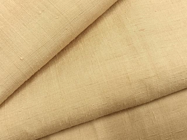 平和屋着物●結城紬　奥順　はたおり娘　色無地　浅黄色　証紙付き　正絹　逸品　AABK7873fy