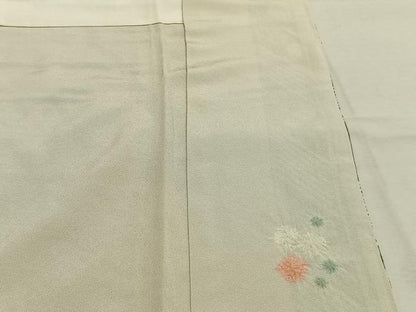 平和屋着物●十日町　名門　滝泰謹製　訪問着　絞り　草花文　金彩　正絹　逸品　AABK7876fy