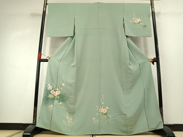 平和屋着物●本加賀友禅作家　清藤宏　訪問着　草花文　暈し染め　銀座おゝぎ屋扱い　正絹　逸品　AABK7886fy