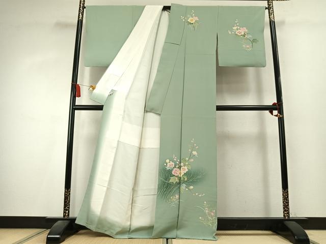 平和屋着物●本加賀友禅作家　清藤宏　訪問着　草花文　暈し染め　銀座おゝぎ屋扱い　正絹　逸品　AABK7886fy