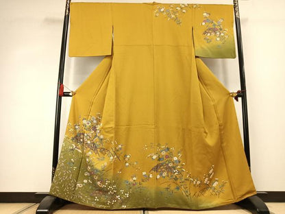 平和屋着物●訪問着　花鳥文　暈し染め　金彩　正絹　逸品　AABK7888fy