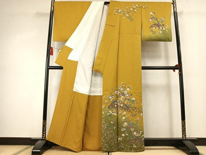 平和屋着物●訪問着　花鳥文　暈し染め　金彩　正絹　逸品　AABK7888fy