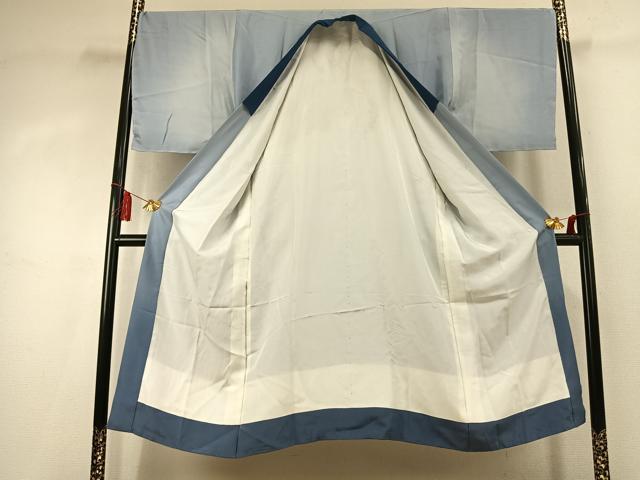 平和屋着物●男性　長襦袢　袷　手描き　鷹　暈し染め　金彩　正絹　逸品　AABK7890fy