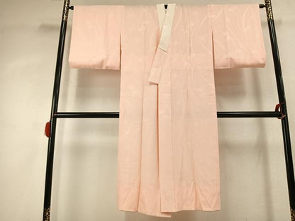 平和屋着物●長襦袢　無双仕立て　舞花地紋　洗柿色　正絹　逸品　AABK7891fy