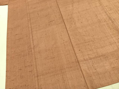 平和屋着物●後藤文夫　紬　色無地　ときがら茶色　正絹　逸品　AABK7894fy