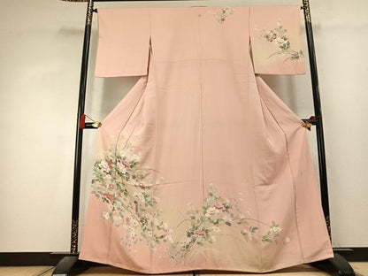 平和屋着物●訪問着　友禅　作家物　良平　枝花文　暈し染め　正絹　逸品　AABK7896fy
