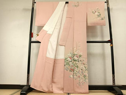 平和屋着物●訪問着　友禅　作家物　良平　枝花文　暈し染め　正絹　逸品　AABK7896fy