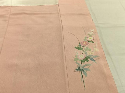 平和屋着物●訪問着　友禅　作家物　良平　枝花文　暈し染め　正絹　逸品　AABK7896fy