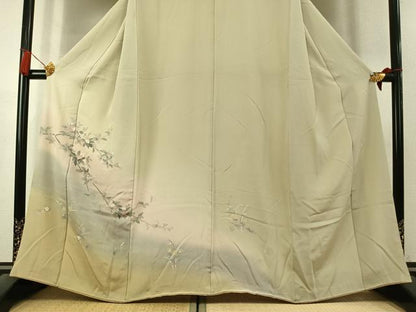 平和屋着物●訪問着　友禅　作家物　枝花文　暈し染め　正絹　逸品　AABK7897fy