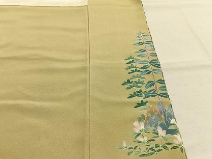 平和屋着物●訪問着　友禅　作家物　草花文　暈し染め　正絹　逸品　未使用　AABK7900fy