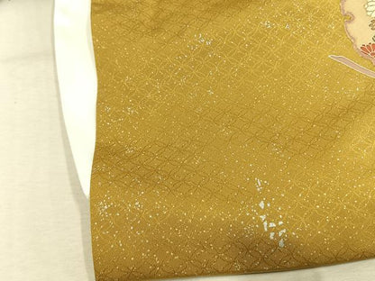 平和屋着物●訪問着　雪輪花文　暈し染め　金銀彩　正絹　逸品　AABK7901fy