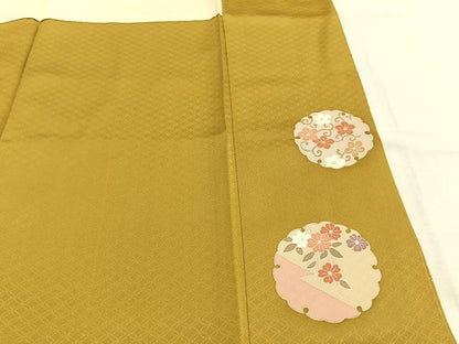 平和屋着物●訪問着　雪輪花文　暈し染め　金銀彩　正絹　逸品　AABK7901fy