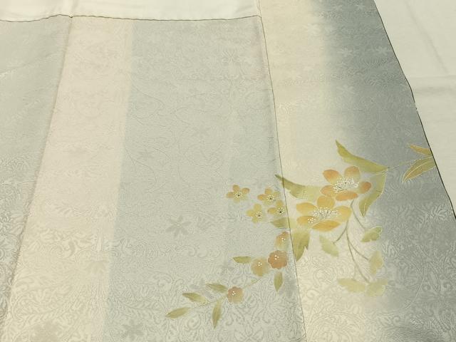 平和屋着物●訪問着　作家物　刺繍　草花文　金彩　正絹　逸品　AABK7902fy