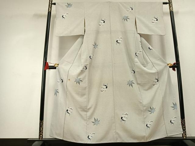 平和屋着物●上質な小紋　般若　正絹　逸品　AABK7906fy